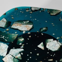 <a href="https://www.galeriegosserez.com/artistes/t-sakhi.html"> T SAKHI </a> - Reconciled Fragments - Side table "Blue"